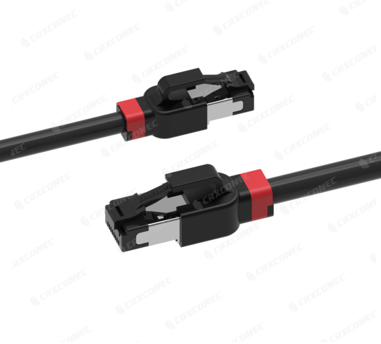 UL Listed Short Clip Cat.5E FTP 26AWG Patch Cord 3M, Black Color Cable Assemblies & Wiring